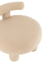 J-Line Kruk Rond Met Rugleuning Bouclé Warm Beige
