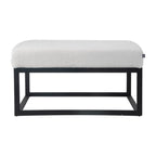 Pouf Hocker voetenbank bijzettafel Teddy stof wit 75 cm otto