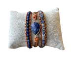 Dames wikkelarmband met Lapis Lazuli en Sodaliet