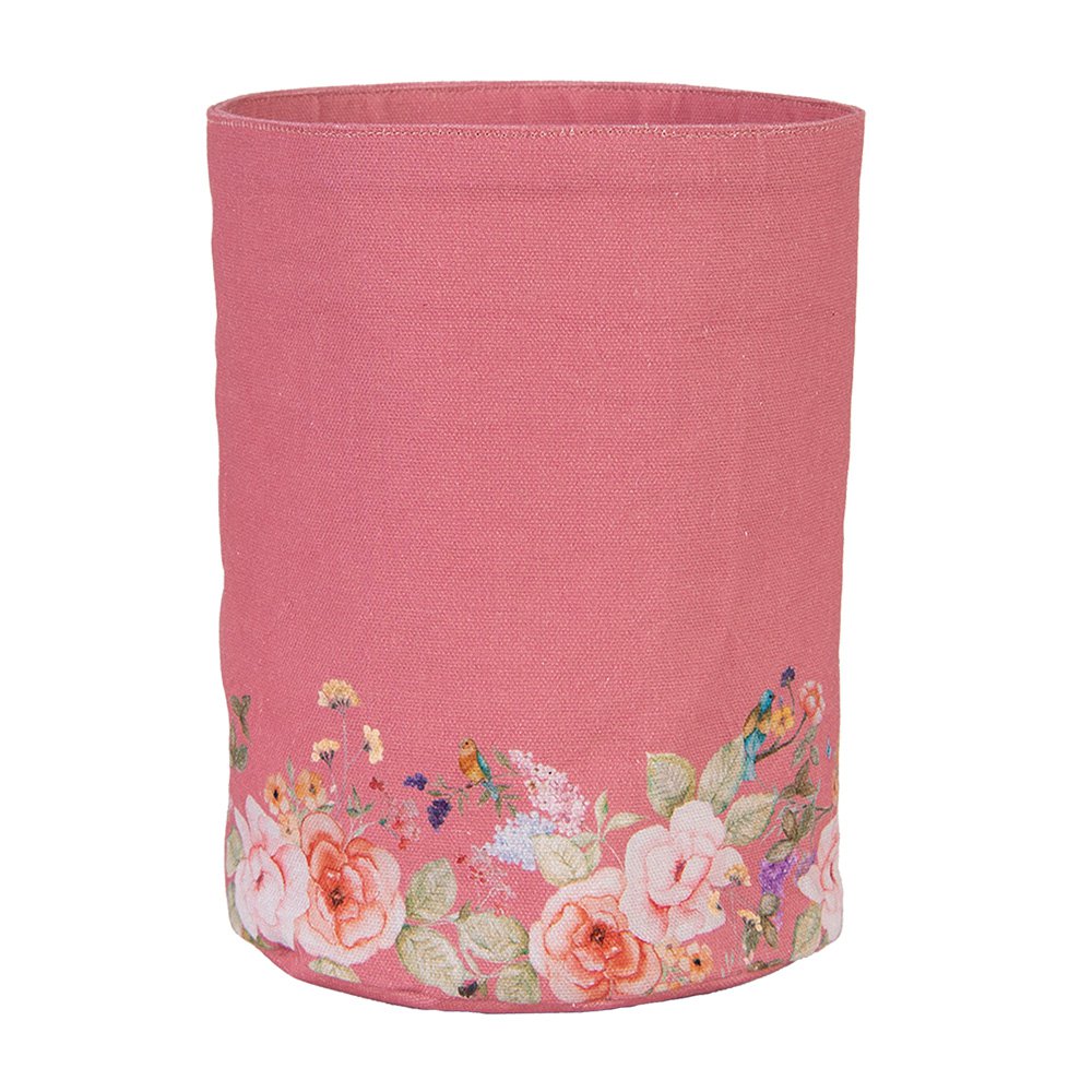 Broodmand Ø 15x16 cm Roze Katoen Bloemen