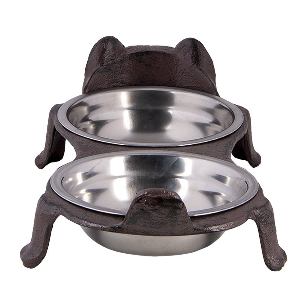 Voerbak hond Kat 42x18x8 cm Bruin IJzer Voerbak Kat