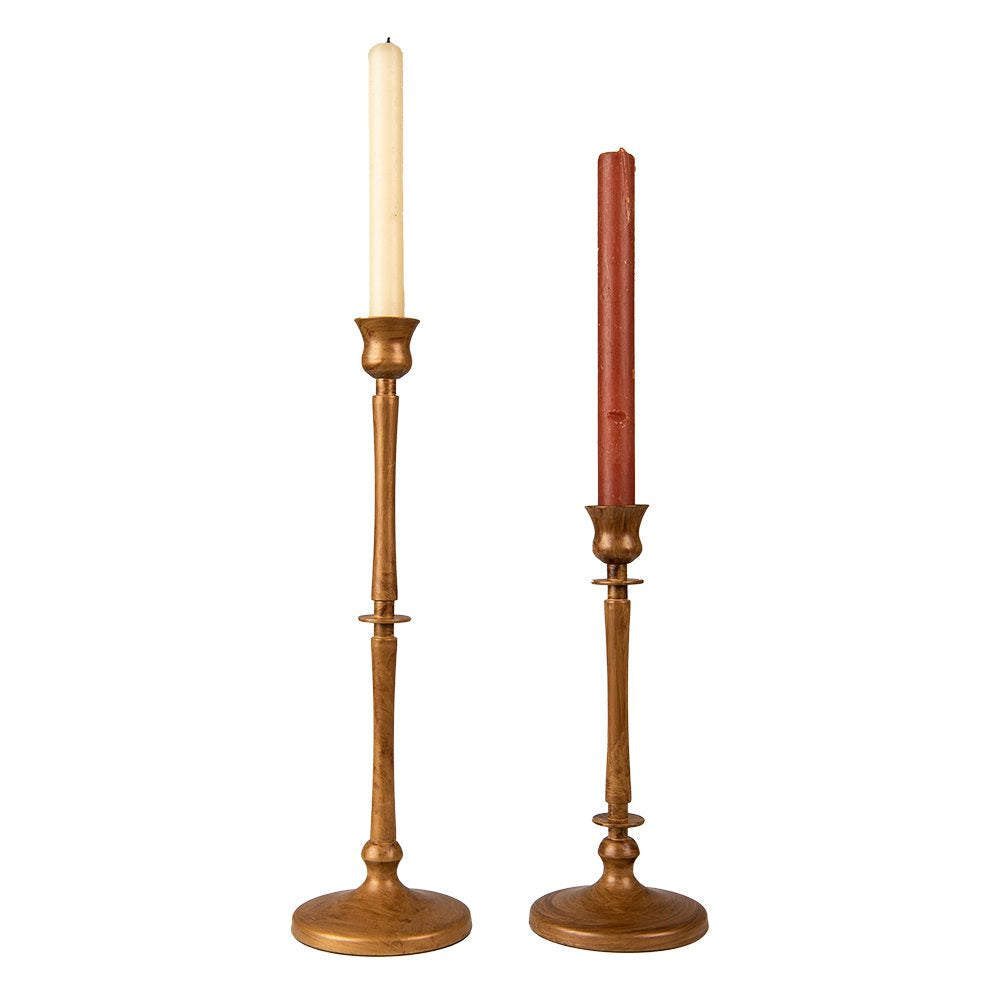 Kandelaar 24 cm Goudkleurig ijzer Kaarsenstandaard