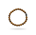 Heren armband 8 mm Goudnerf jade met Boeddha kraal