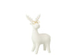 J-Line figuur Rendier - porselein - wit/goud - S