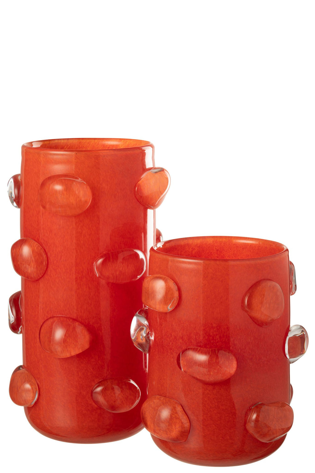 J-Line vaas Aruna - glas - rood - large - 32.5 cm hoog