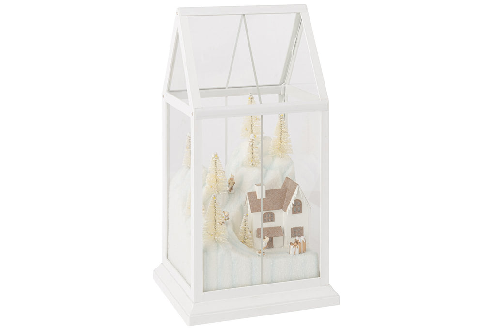 J-Line Ledkerstdorp - glas/synthetisch - wit/goud - small