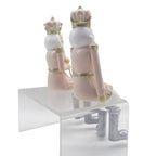 Beeld Notenkraker 6x6x12/21 cm Roze Wit Kunststof Kerstdecoratie