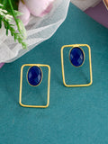 Vergulde eigentijdse oorbellen – mode-sieraden – kunststenen – 3x2 CM