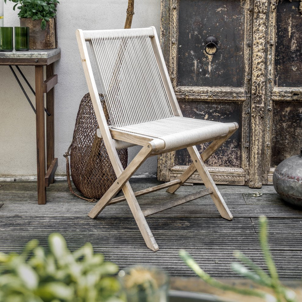 Rope opvouwbare tuinstoel naturel
