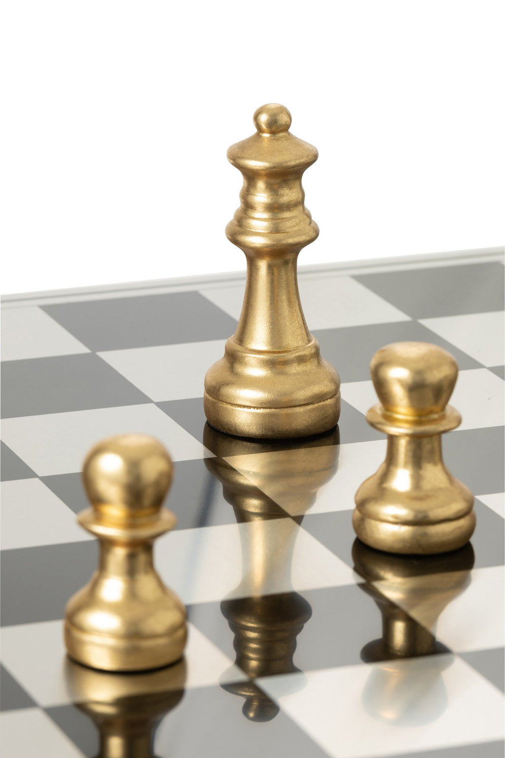 J-Line decoratie Schaakstuk - polyresin - goud/wit