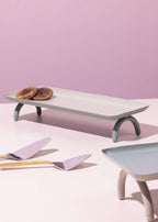 Dienblad met glanzende afwerking Half Moon - Petit met slanke poten