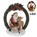 Kerstdecoratie met LED-verlichting Kerstman 23 cm Rood Polyresin