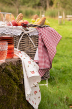 Theedoek 50x70 cm Rood Wit Katoen Ruit Vaatdoek