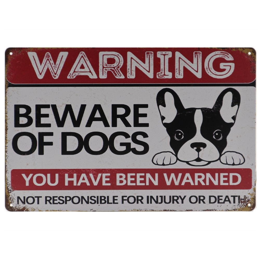 Pas op voor honden Retro Wandbord 20x30