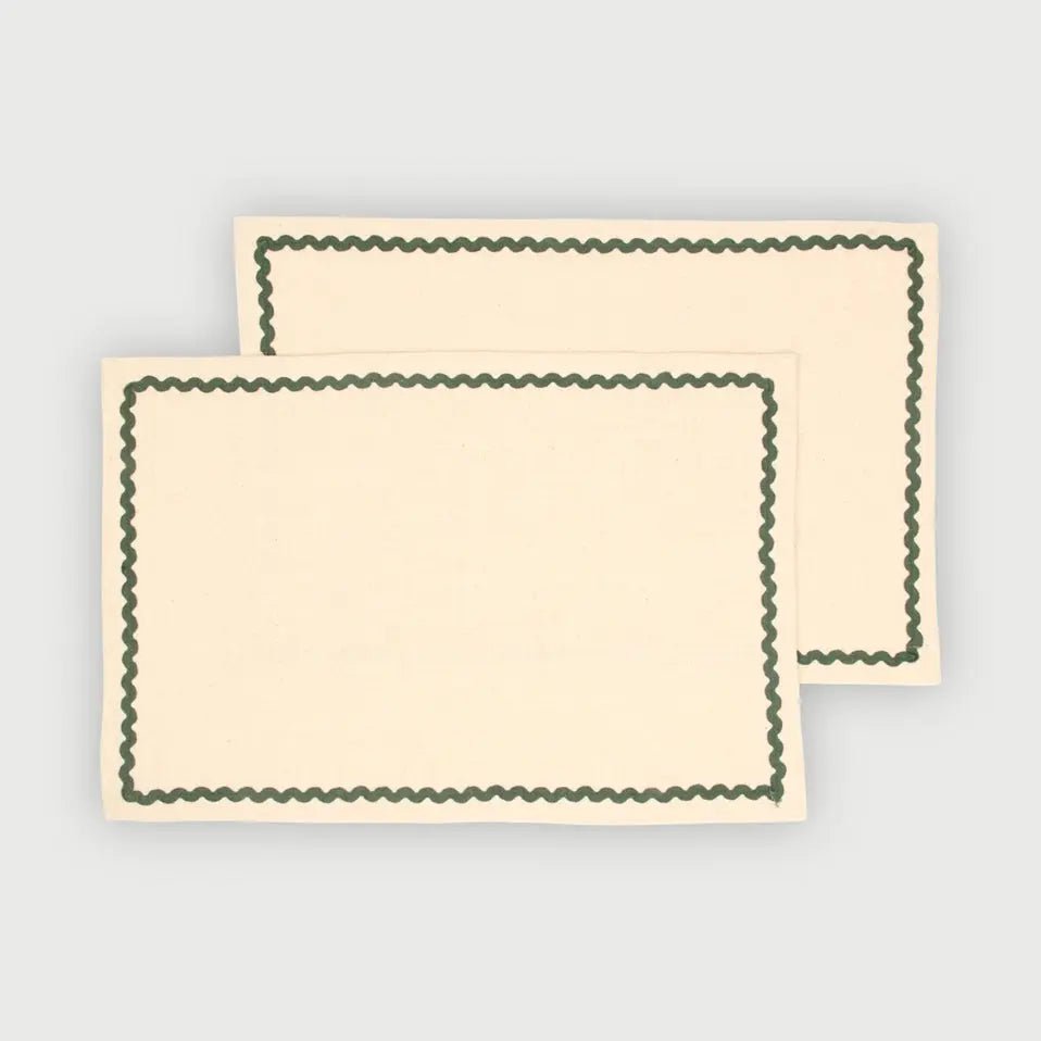 Tafelmat | Clara eucalyptus katoenen tafelmatten-set van 2 van Sanctuary Living
