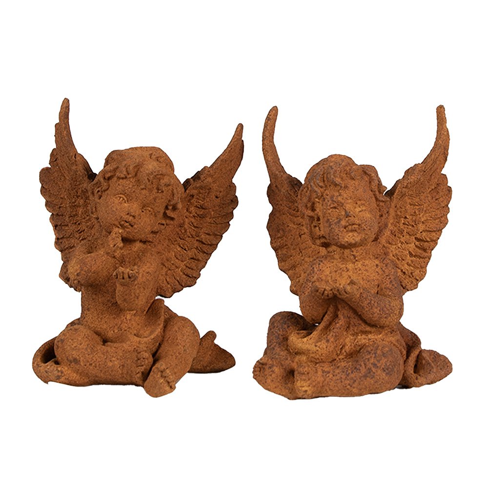 Decoratie Beeld Engel 12 cm Bruin Polyresin Religious sculpture