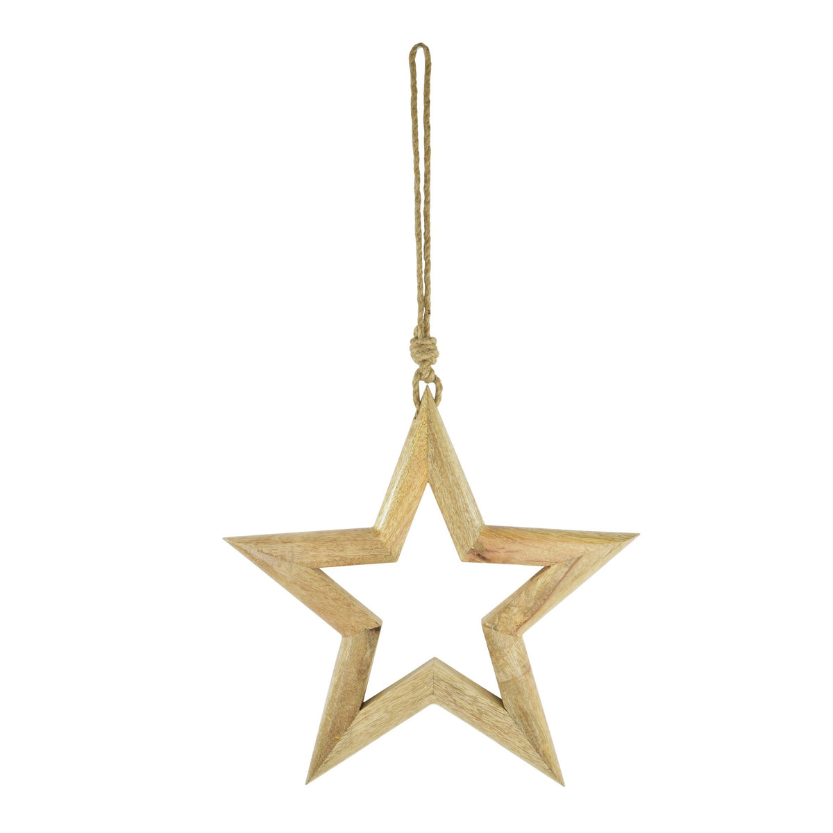 Hanger ster mangohout 40x40x3cm naturel