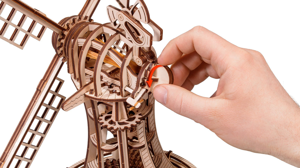 Eco Wood Art (EWA) 3D Mechanische Puzzel Windmill, 2130, 34x19,5x40cm