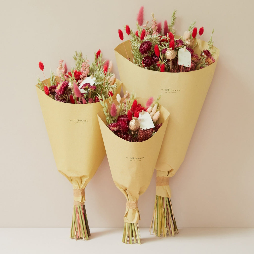 Gedroogde bloemen - Field Bouquet - Red Allure