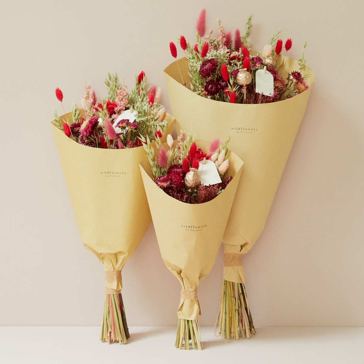 Gedroogde bloemen - Field Bouquet - Red Allure