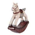 Beeld Hobbelpaard 11x3x11 cm Beige Keramiek