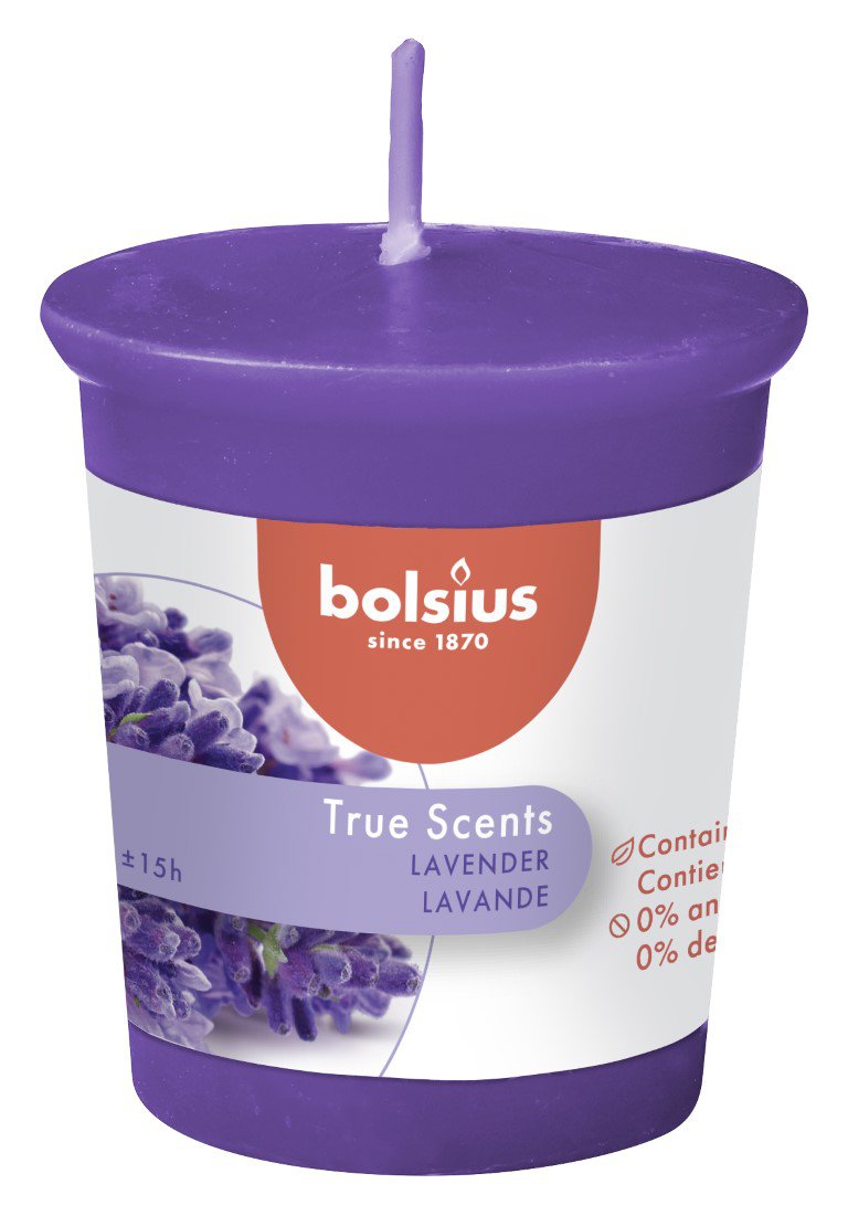 True Scents votive rond 53/45 doos 12 stuks Lavendel
