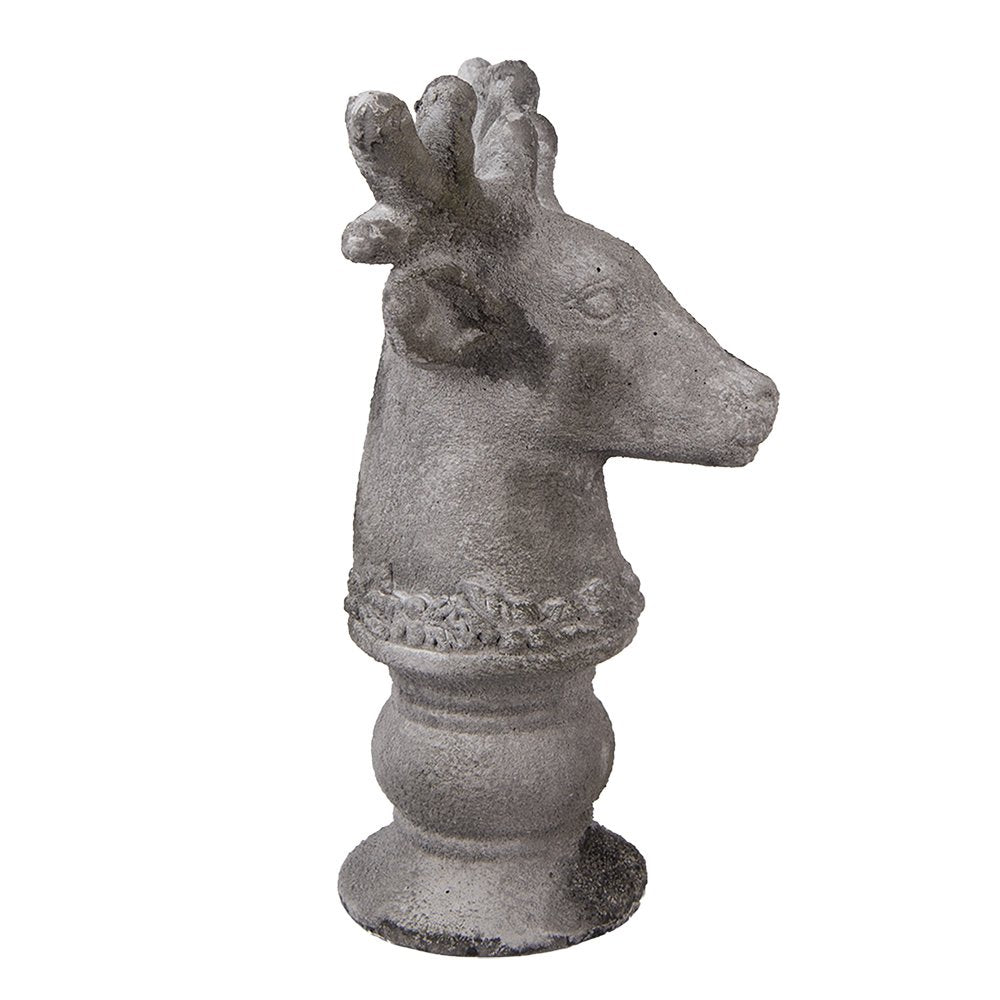 Decoratie Beeld Hert 17x14x26 cm Grijs Steen