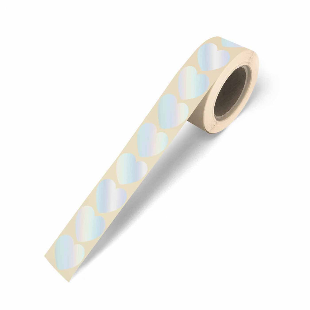 Multicolor Hearts cadeaustickers op rol - 500 stuks