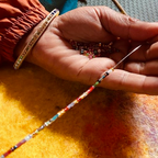 Luna-Leena brillenkoord - meerdere glaskralen - L95cm - handgemaakt in Nepal